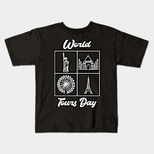 World Tours Day For Tourism - Work Save Travel Repeat Kids T-Shirt